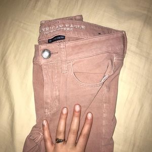 Never worn pale pink super stretch skinny jeans